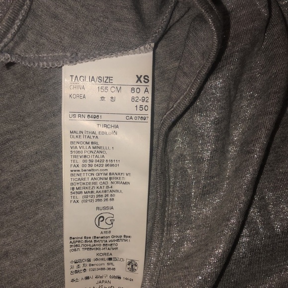 SISLEY SHINY SILVER DRESS WITH PEEK A BOO CUT OUT SIZE XS - Picture 4 of 5